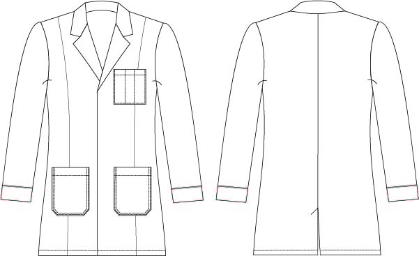 A great fitting ladies tailored graded labcoat pattern